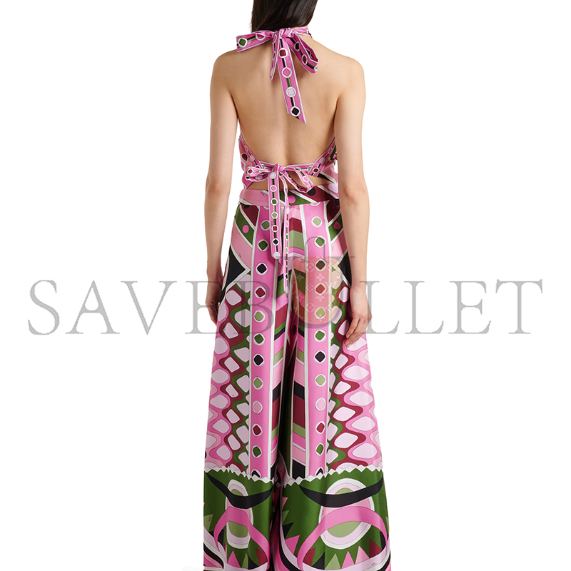 PUCCI VIVARA SILK SATIN WIDE-LEG PANTS